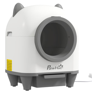 Bac à litière autonettoyante pour chat - maison de toilette autonettoyante - 80L - blanc gris