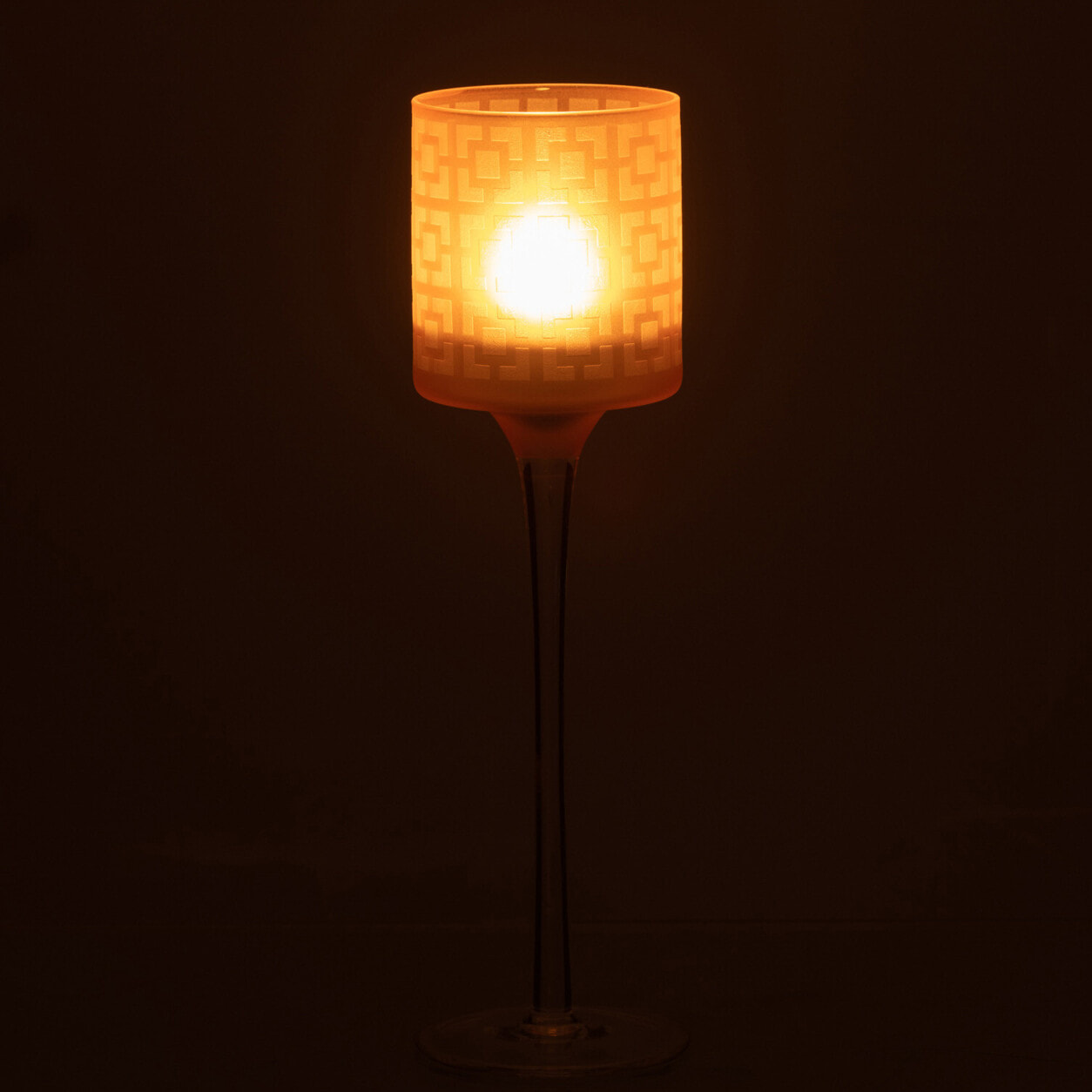 J-Line photophore Sur Pied - verre - beige - small