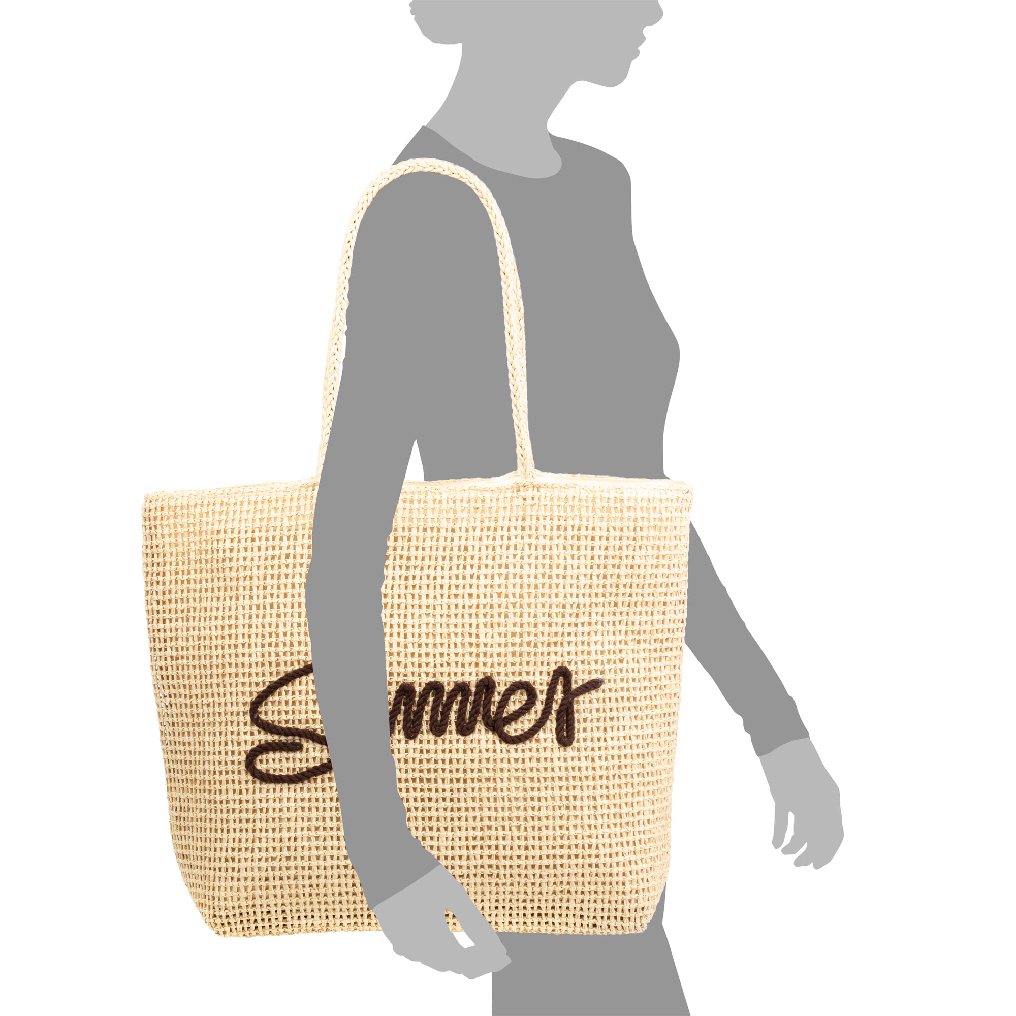Bergeggi Bolso shopper Mujer. Fabricado en paja trenzada diseño "Summer"