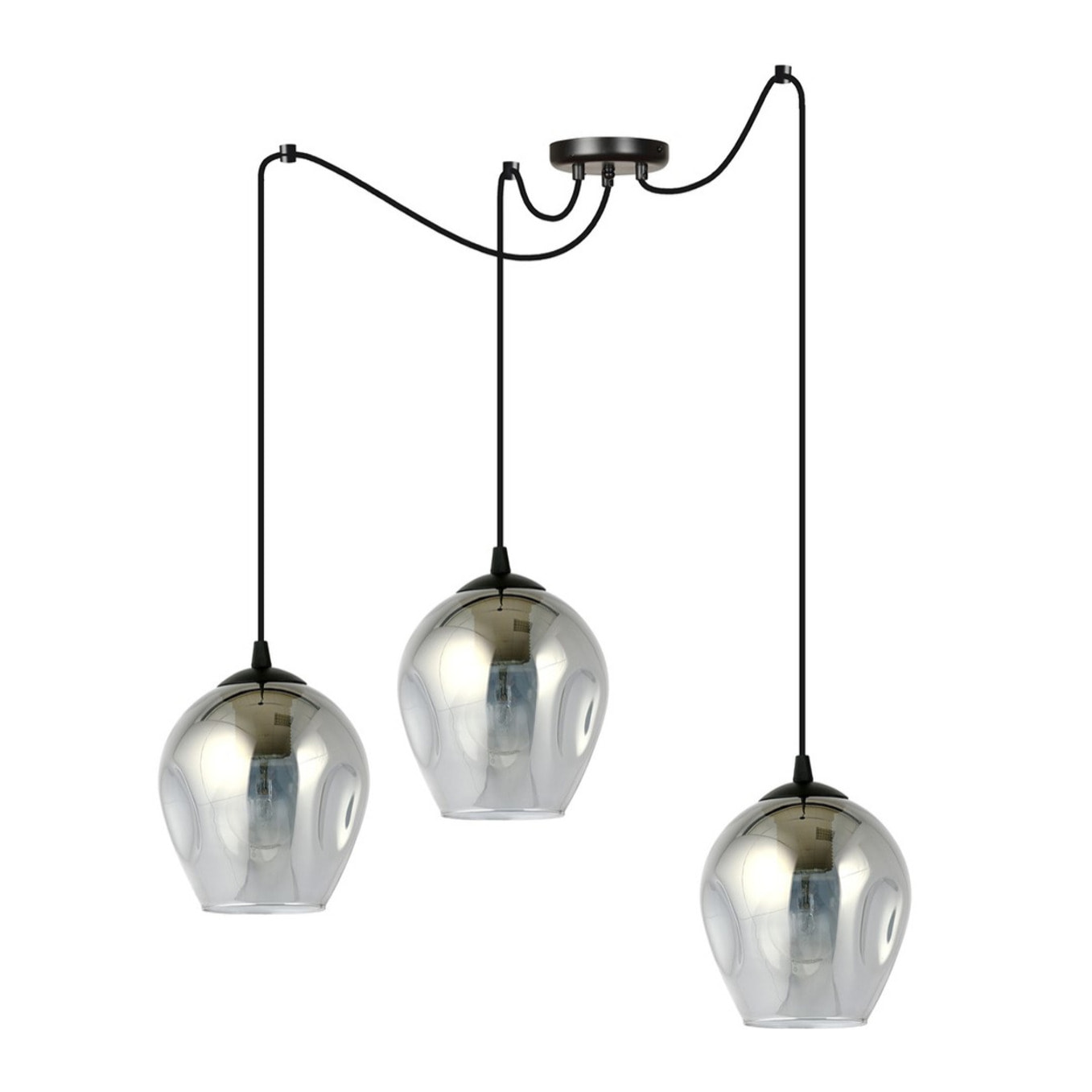 Lampada a sospensione LEVEL in acciaio nero e vetro grafite