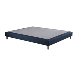 Sommier tapissier déco CRÉPUSCULE, bois massif, 12 cm - bleu marine