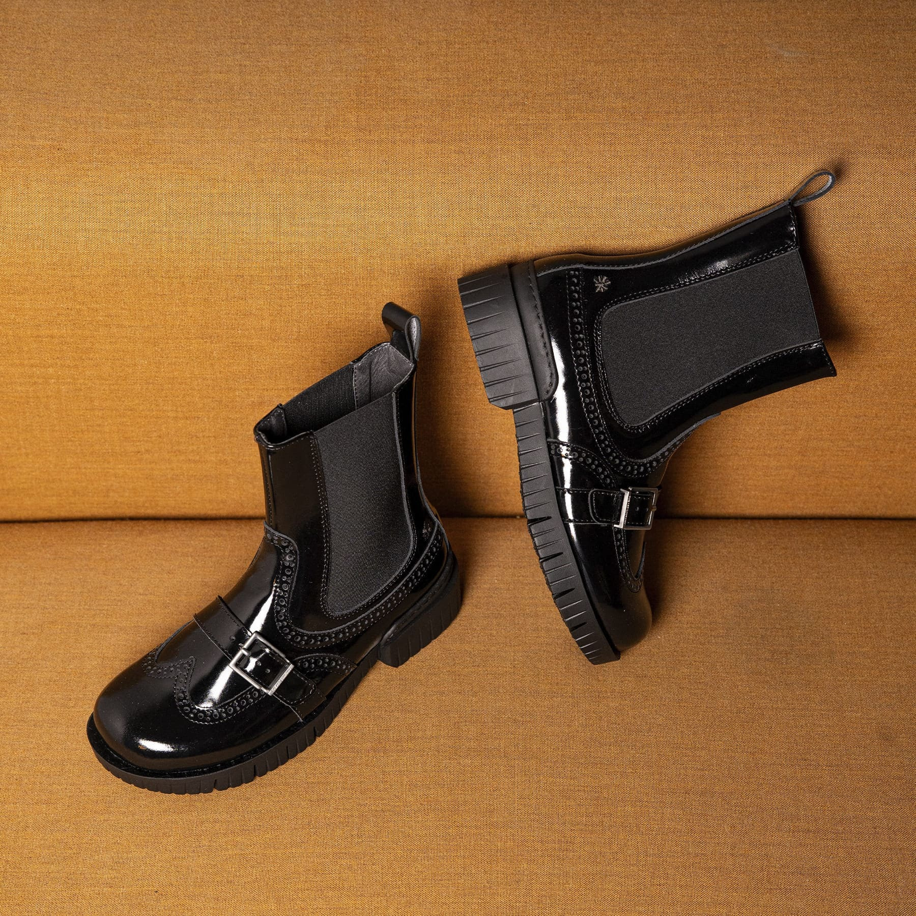 Botines 1848 NAPPA SHINNY BLACK /OXFORD color Black
