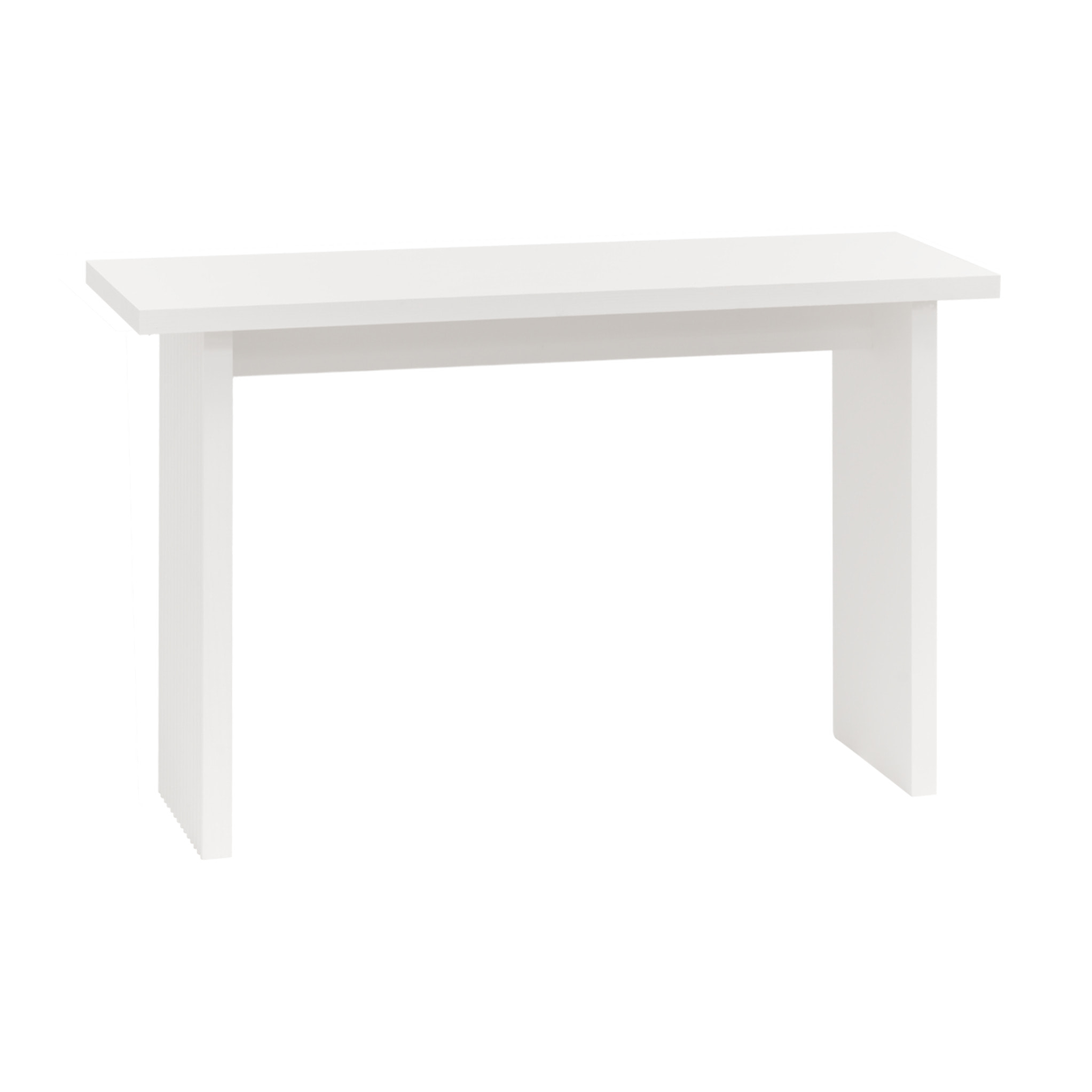 Consola de madera maciza en tono blanco de 120x80cm Alto: 35 Largo: 120 Ancho: 80