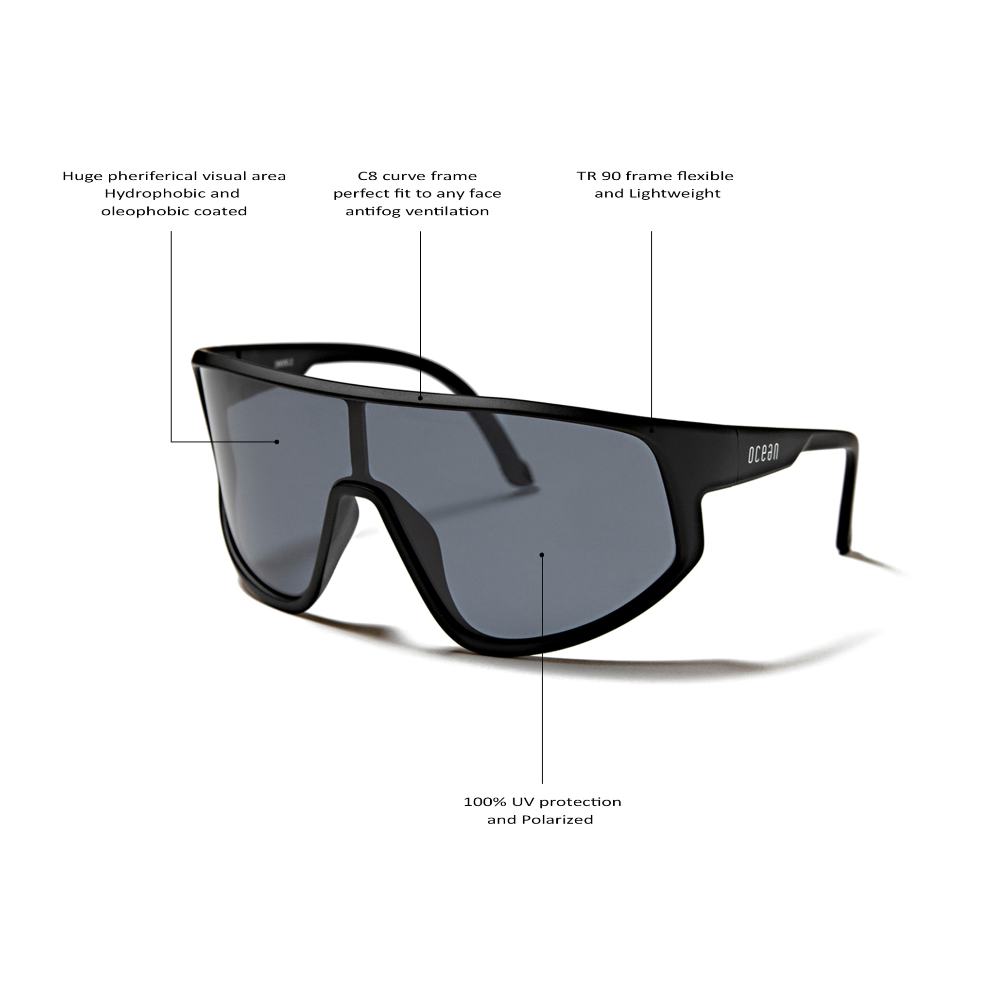 Gafas de ciclismo OCEAN modelo KILLY en color Negro