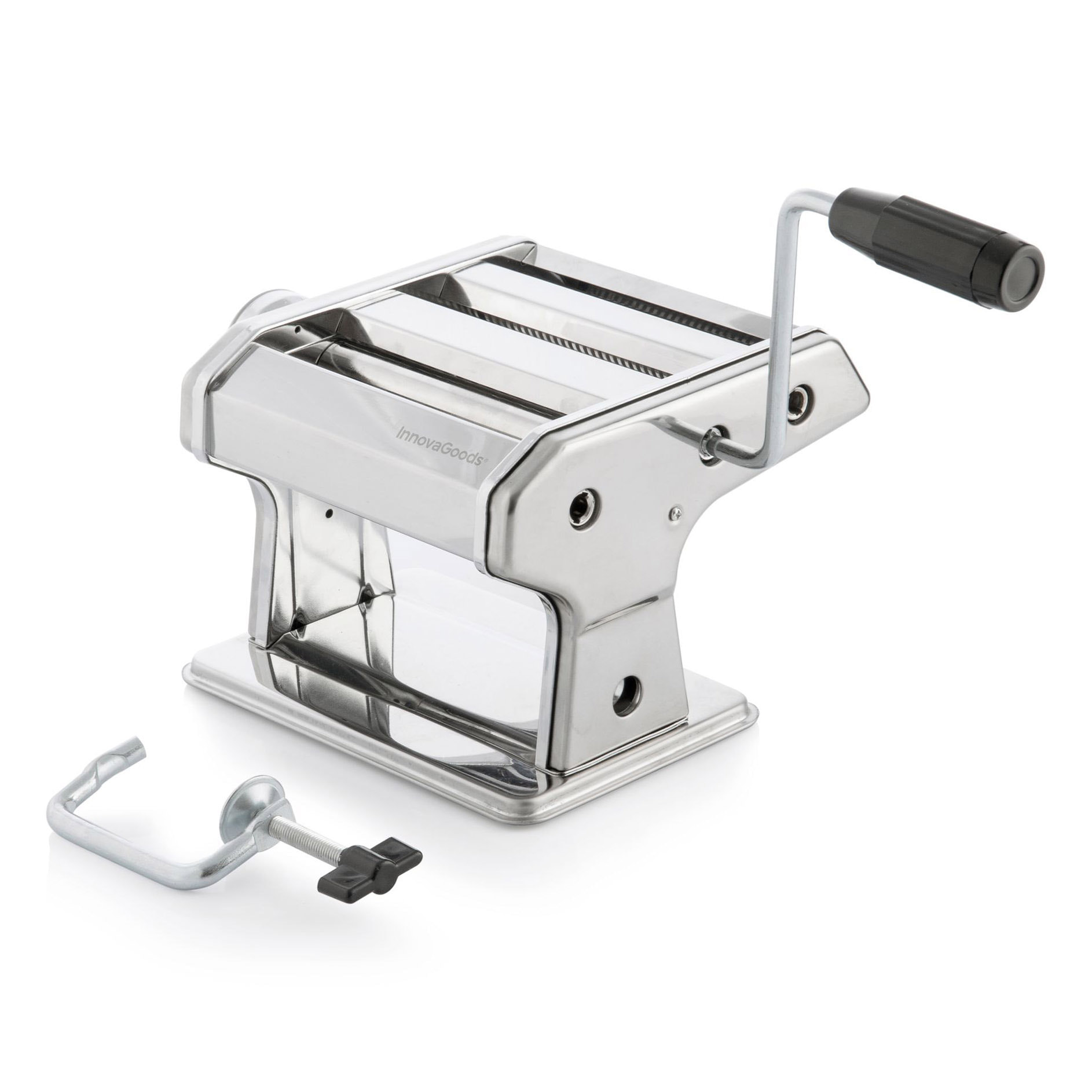 Macchina per fare pasta fresca con ricette frashta innovagoods - argento - 21x13,5x19,5 cm