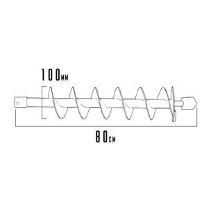 Punta Per Trivella Lunghezza 80Cm E Diametro 100Mm