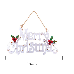 Decoro Merry Christmas - Pezzi 1 - Colore Bianco - 34x61Hx6cm - Bianchi Dino