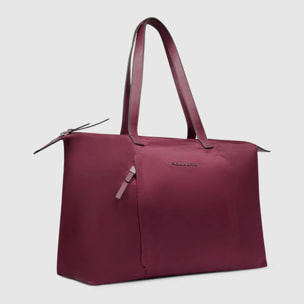 Piquadro Borsa porta pc pieghevole in tessuto riciclato e pelle