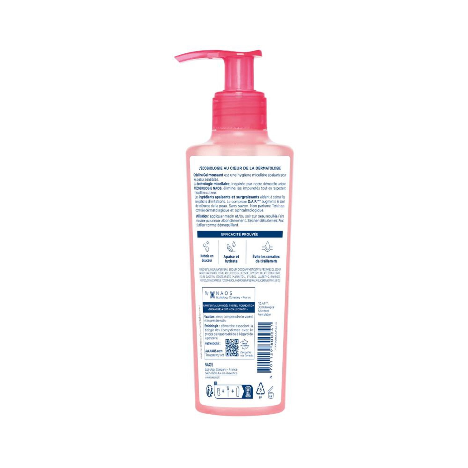 Créaline Gel Moussant - Nettoyant Micellaire à Rincer - Peaux Sensibles