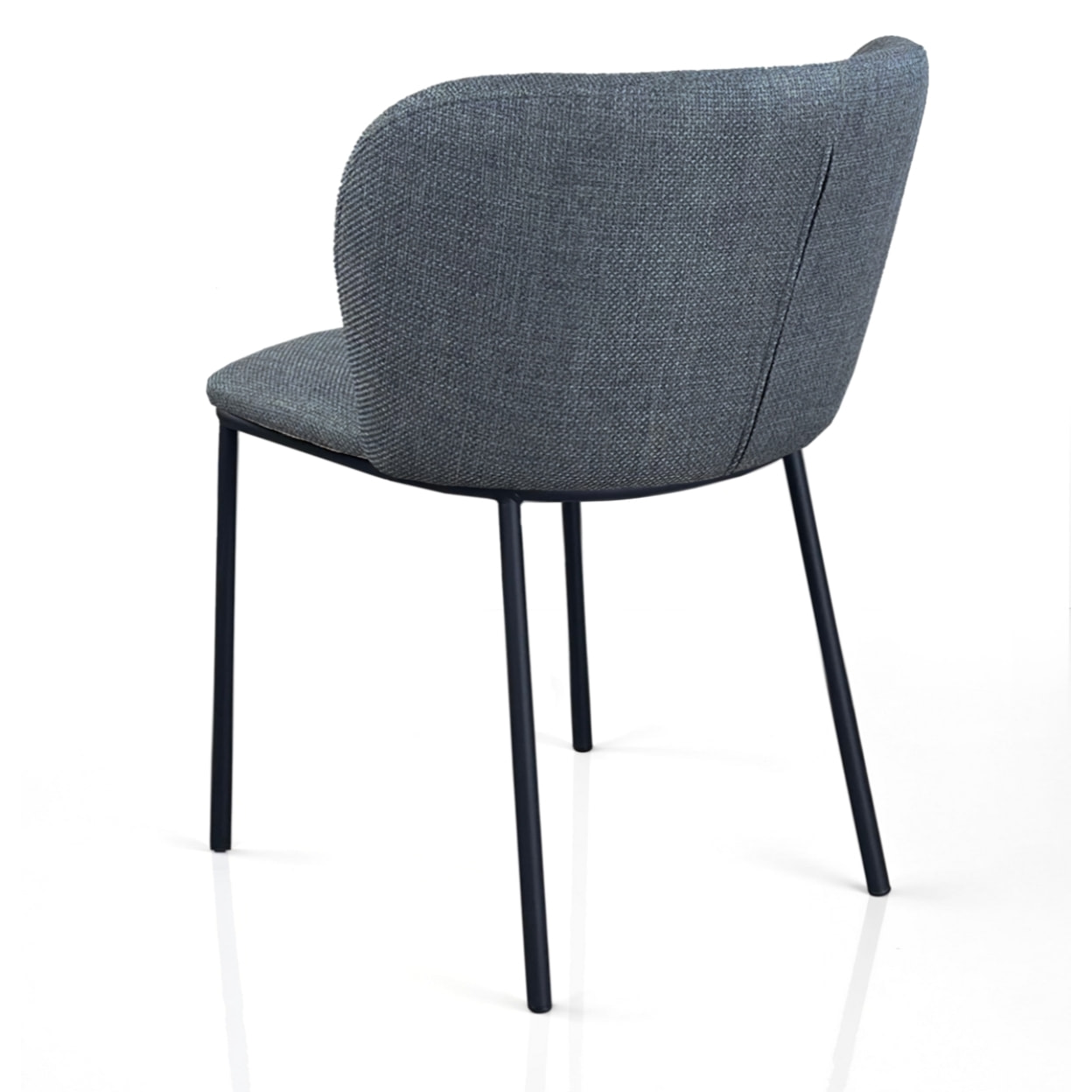Lot de 4 chaises de salle à manger Tomasucci NENE', en tissu, gris, 60 × 56 × 76 cm