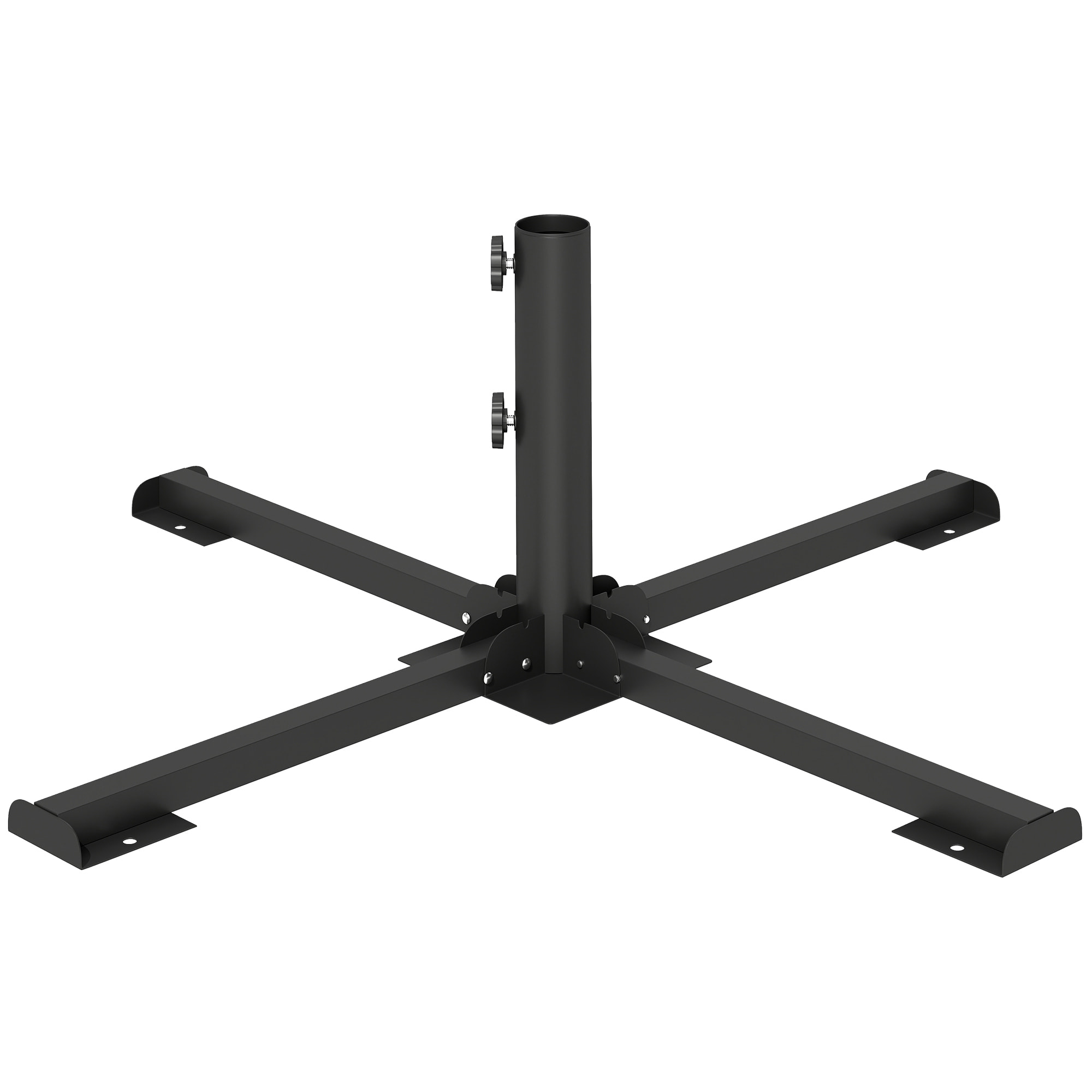 Pied de parasol pliable compatible mât 38-48mm acier anthracite