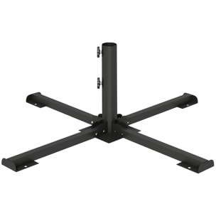 Pied de parasol pliable compatible mât 38-48mm acier anthracite