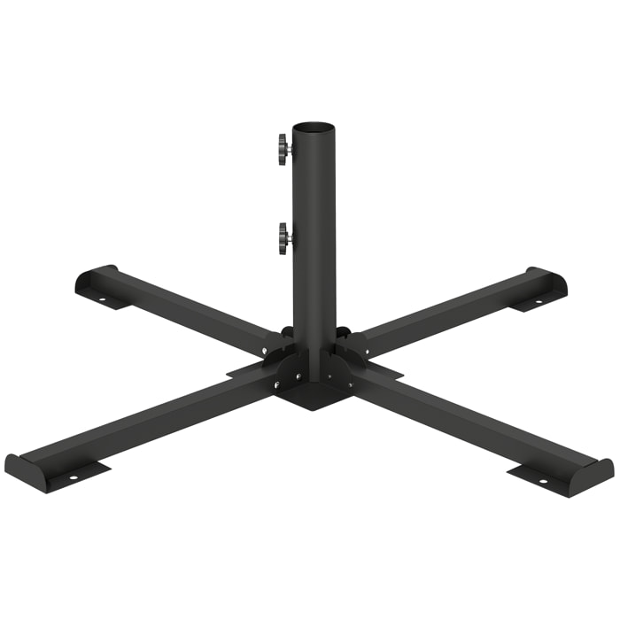 Pied de parasol pliable compatible mât 38-48mm acier anthracite