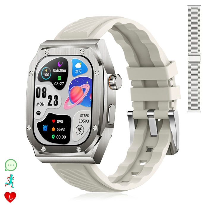 Smartwatch Z79 Max doble pulsera. Monitor de salud, tensión, etc. Modos deportivos, split screen, llamadas BT.