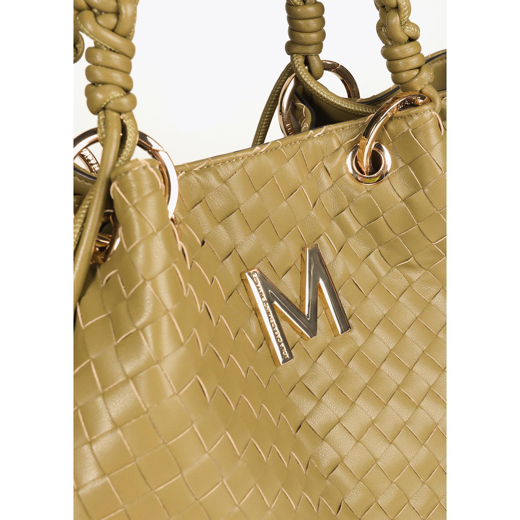 Shopper intrecciato effetto pelle