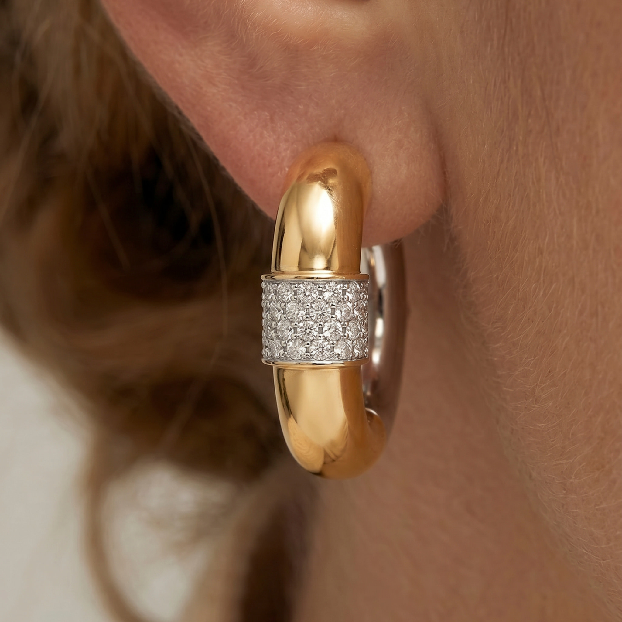Pendientes Krayn acabado oro amarillo 18k