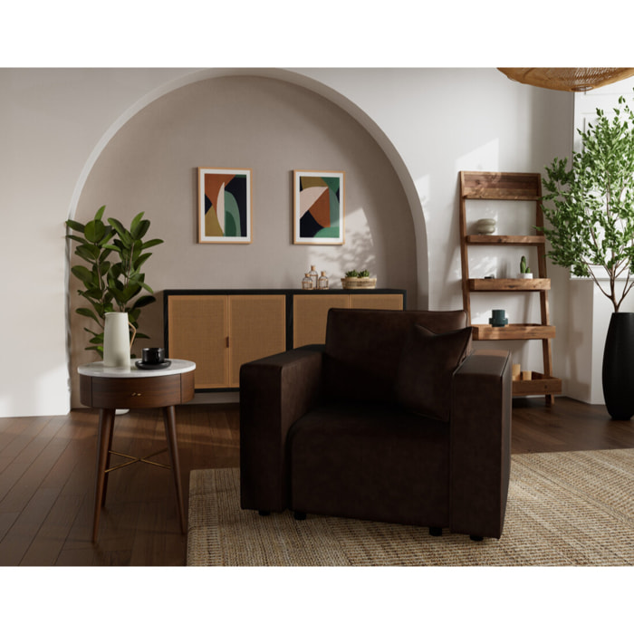 Topaze - fauteuil en simili - Marron