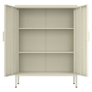Credenza alta in metallo 2 ante 80x38x100h cm avorio - Pop