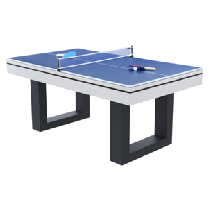 Table multi-jeux 3 en 1 billard et ping-pong en bois blanc ARIES