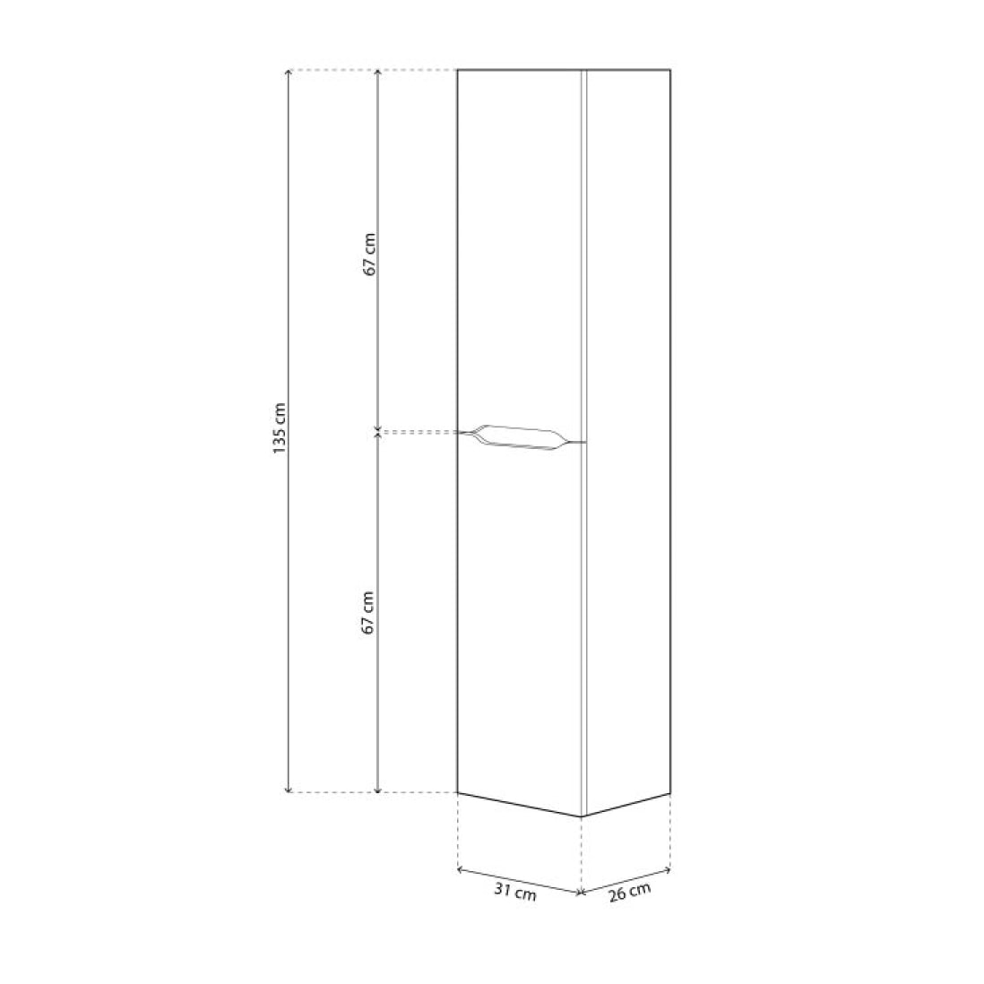 Columna de baño suspendida Opera Antracita - Roble