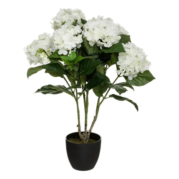 Hortensia artificiel - pot en ciment - H60 cm