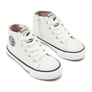 Sneakers alte bianche basiche per bambini