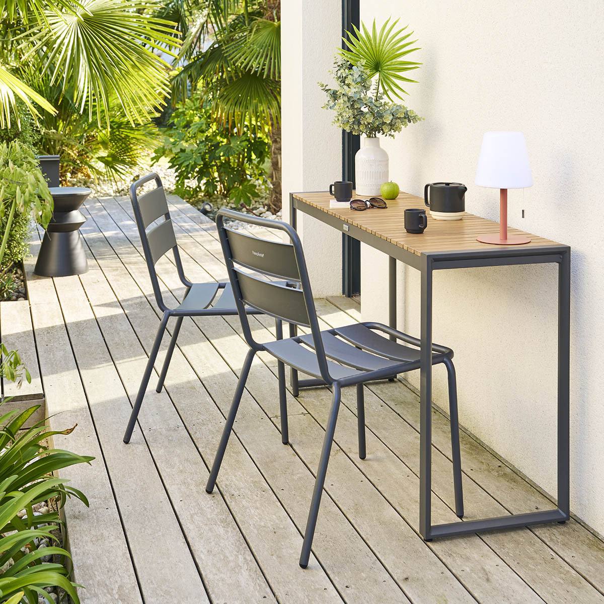 Console de jardin "Lensia" graphite & eucalyptus
