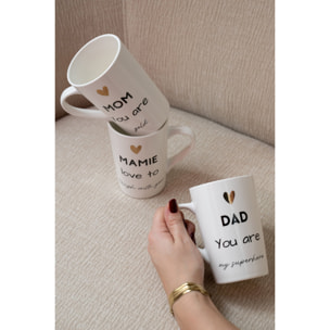 J-Line mug Dad - porcelaine - blanc/noir