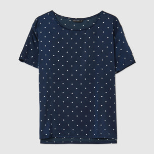 Blusa a pois in raso