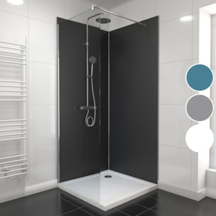 Pack de 2 Panneaux Muraux Aluminium NOIR 90+90x210 cm avec Profilés ANODISE BRILLANT - WALL'IT