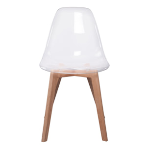 Chaise Scandinave Transparente - Lot De 2