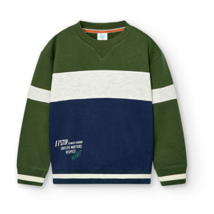 Sudadera felpa tricolor de niño