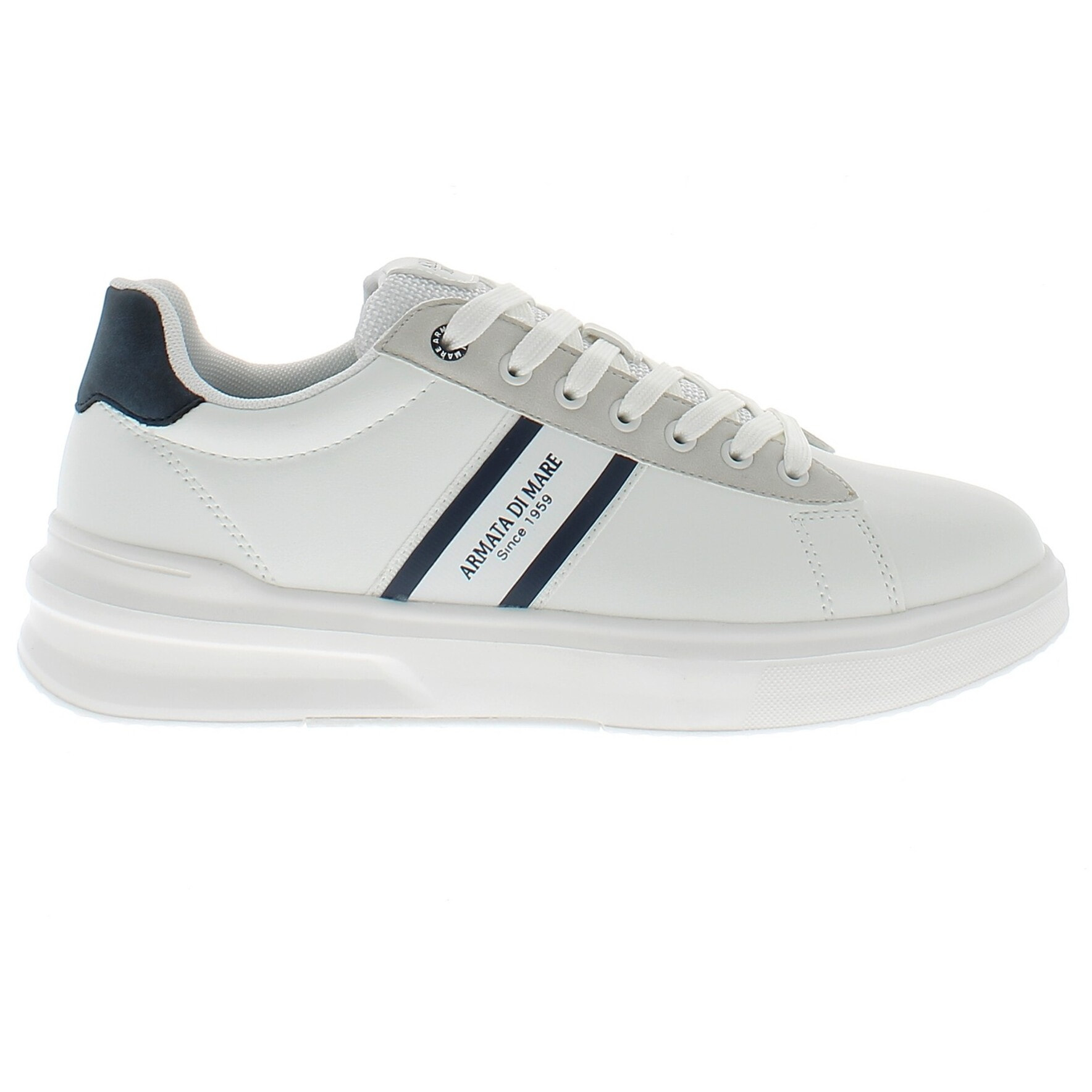 Armata di Mare Scarpe Uomo Court Sneakers Stringate con Soletta Rimovibile in Memory Foam AMU 1D931 Off White