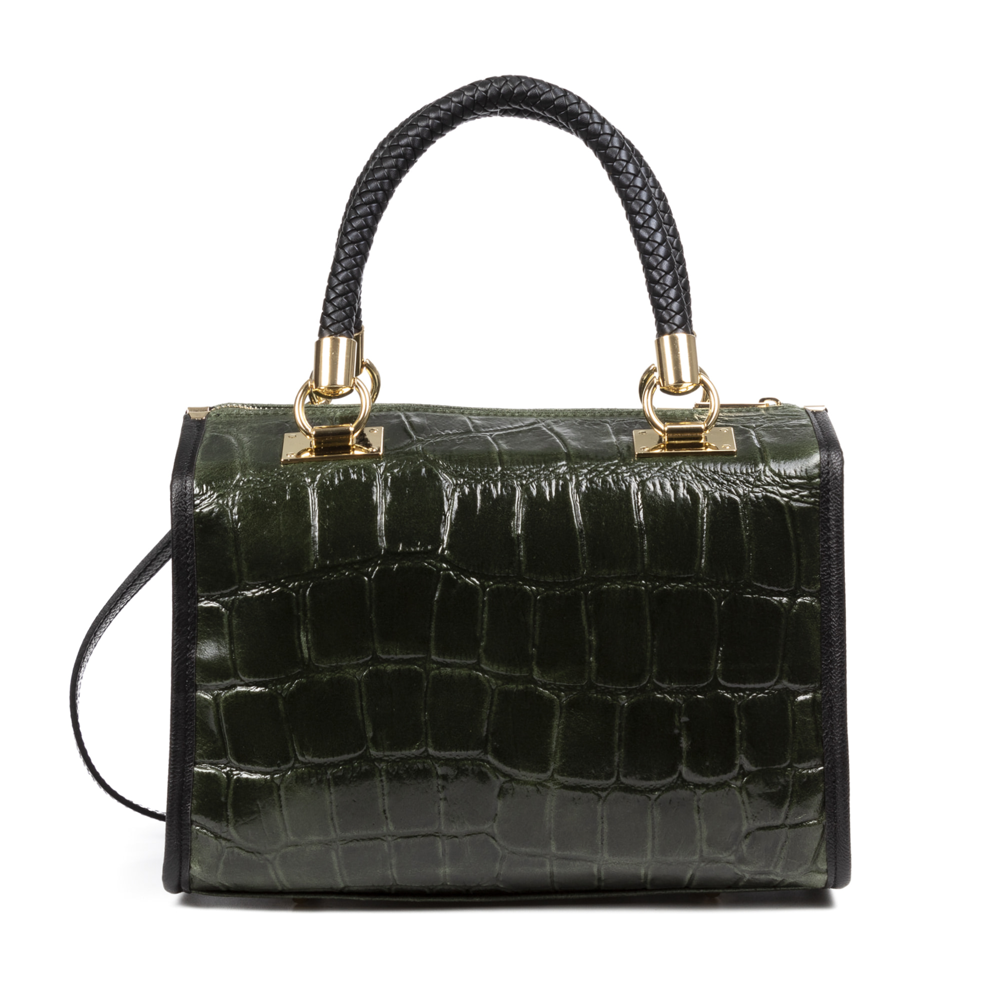 Catena Borsa tote Donna.Pelle autentica Camoscio Inciso Coccodrillo Grande