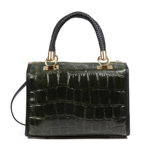 Catena Borsa tote Donna.Pelle autentica Camoscio Inciso Coccodrillo Grande