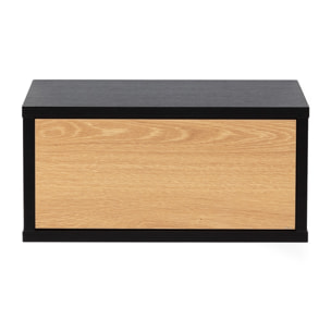 Mesita de noche flotante Apolo 1 cajón color Negro