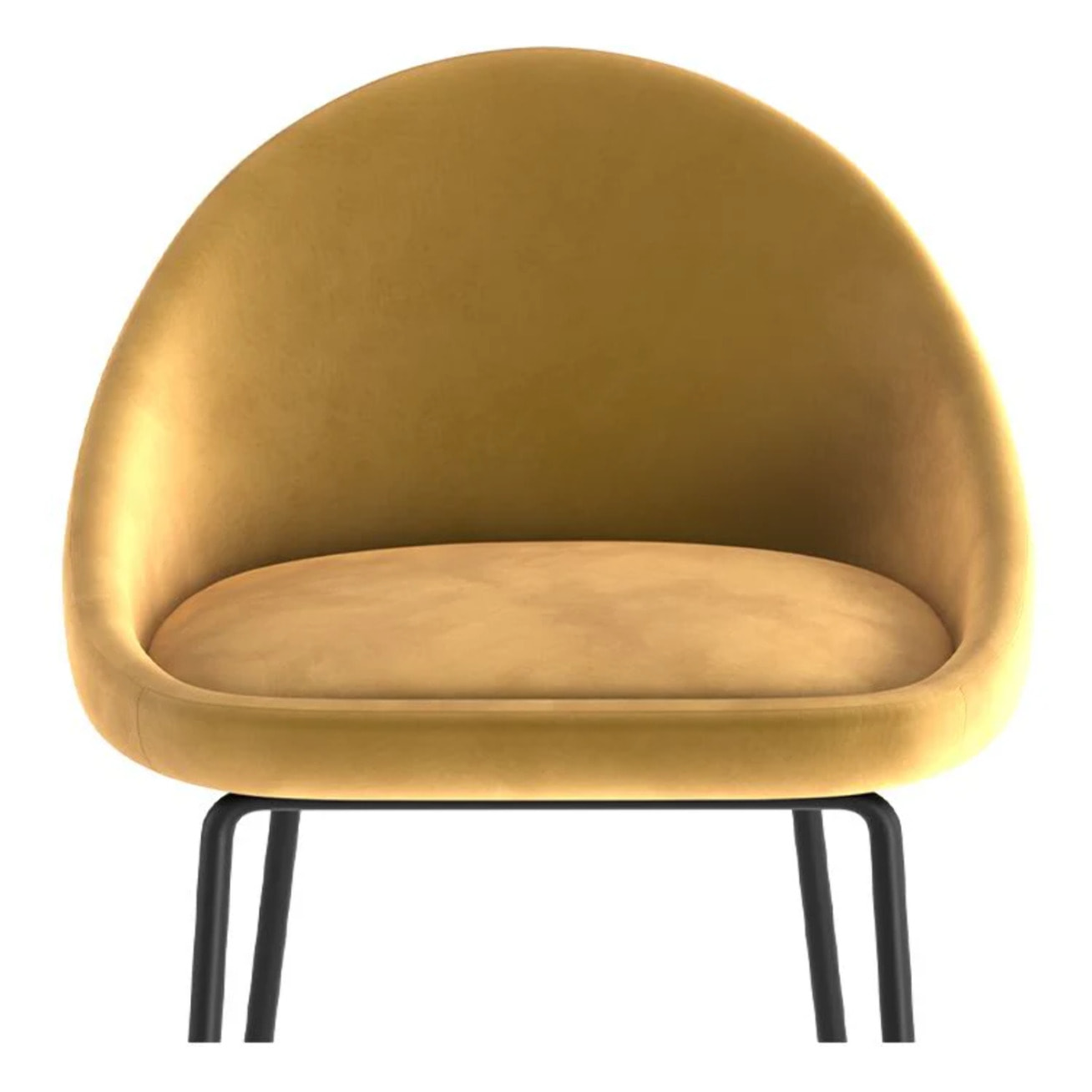 Lot de 2 chaises pour îlot central 65 cm en velours jaune - Misty