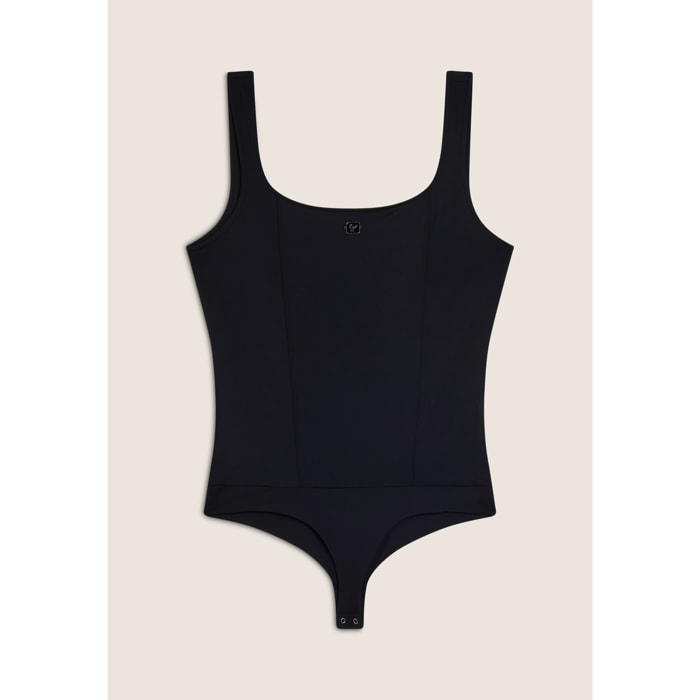 Body scollo quadrato in tessuto brevettato traspirante