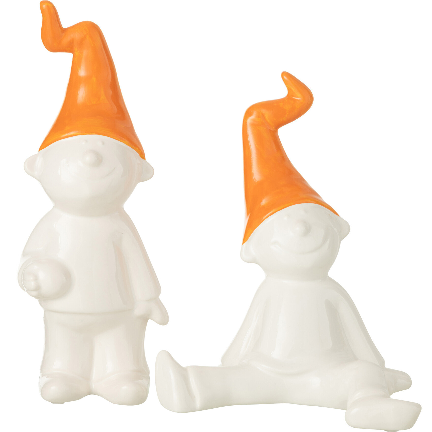 J-Line figurine Lutin Debout - céramique - blanc/orange - small