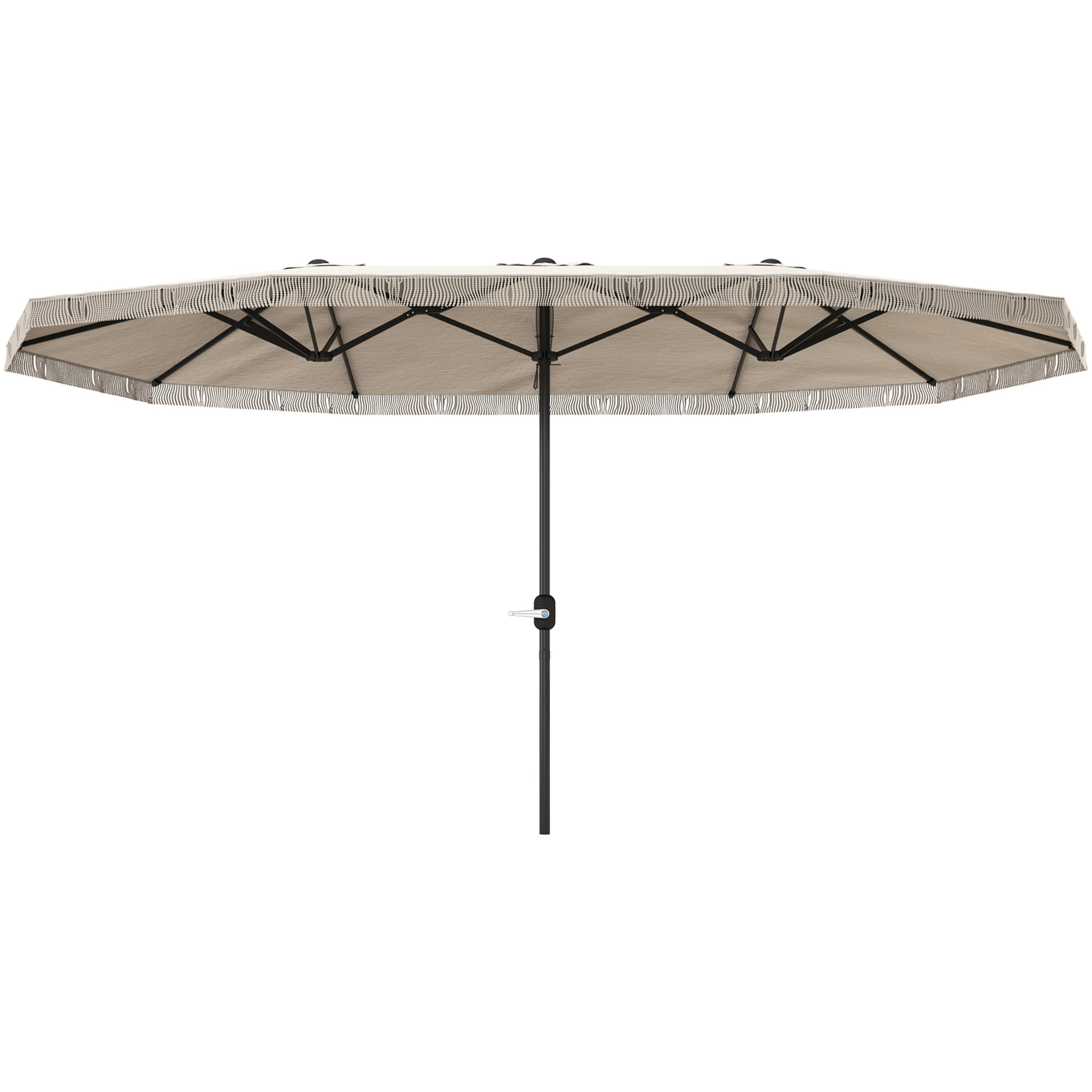 Sombrilla Doble 4,5x2,65 m Sombrilla Terraza Exterior con Manivela Manual Resistente al Agua y Protección UV30+ Sombrilla Grande para Terraza Playa Piscina Crema