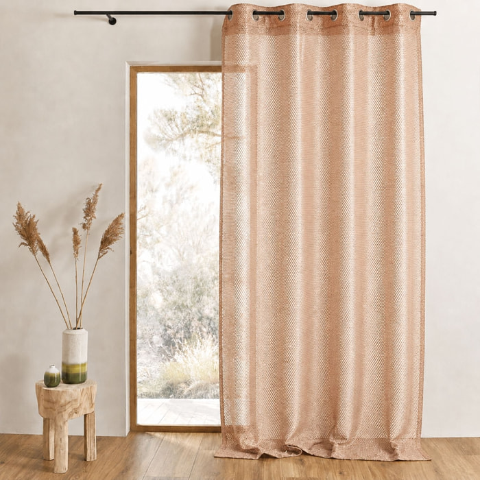 Voilage en organza fantaisie  - Effet 'résille' - Terracotta