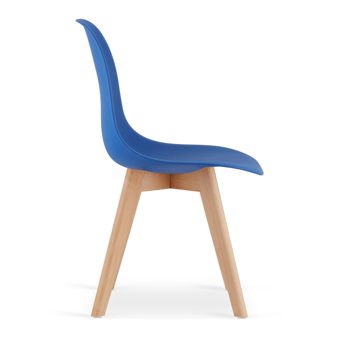 Set di 3 Sedie Design Kito Blu con Gambe in Legno di Faggio