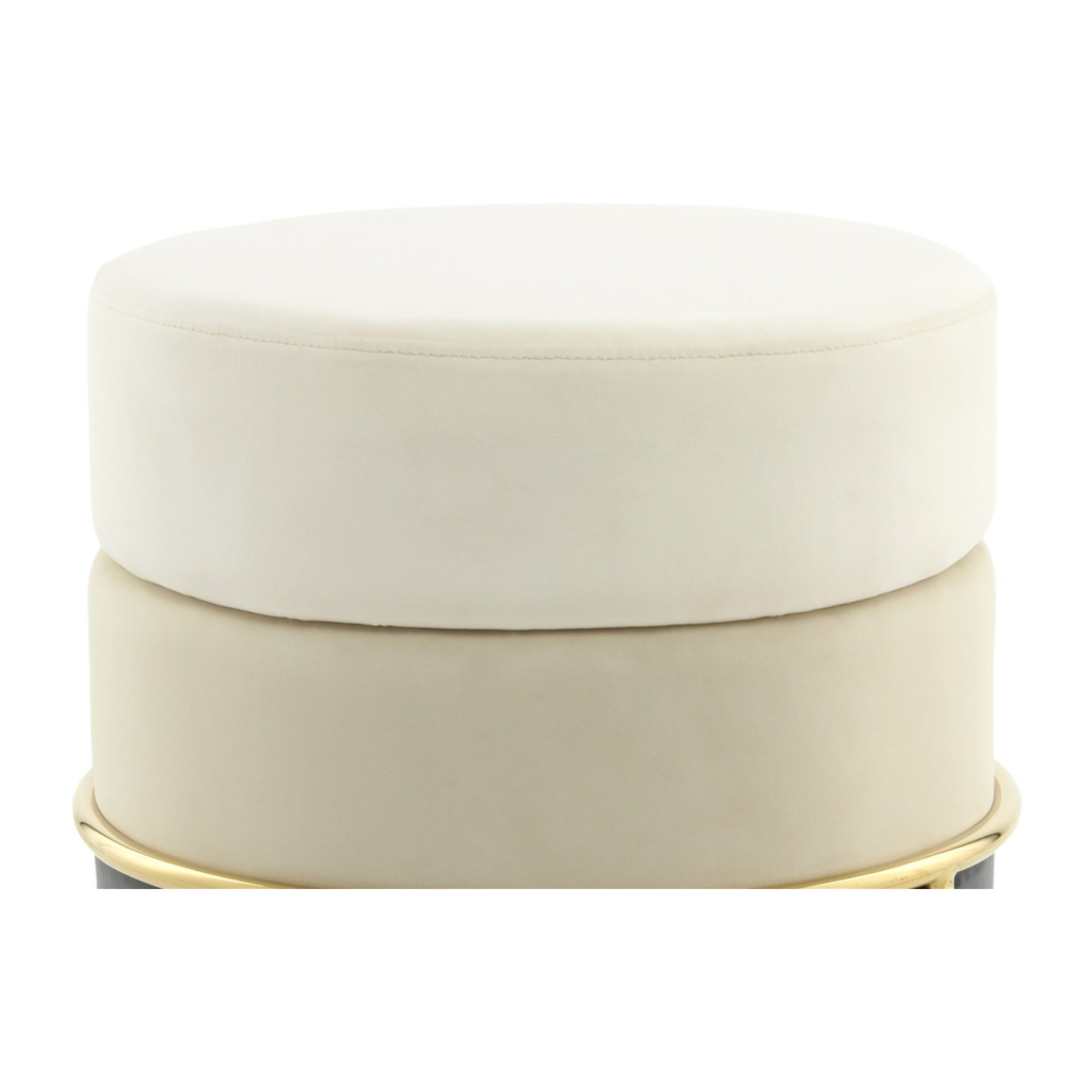 Pouf di design Matilda in velluto crema