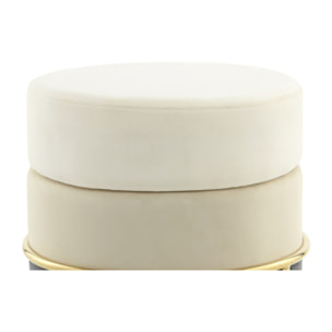 Pouf di design Matilda in velluto crema