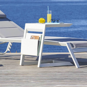 Table d'appoint de jardin carrée "Allure" blanc 55x45x55cm en aluminium traité époxy