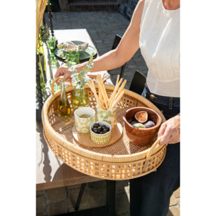 J-Line plat apéro + plateau 3 pièces - bambou/céramique - vert