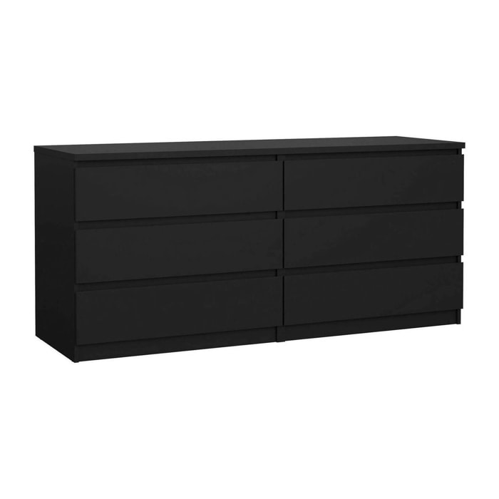 Credenza Joyce, Buffet da soggiorno, Madia da salotto, Dispensa da cucina, 154x50 h68 cm, Nero