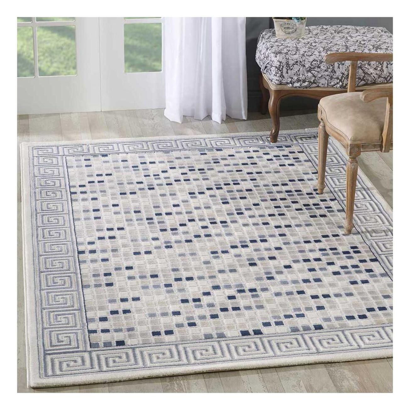 Tapis salon et chambre tissé motif géométrique TUJA