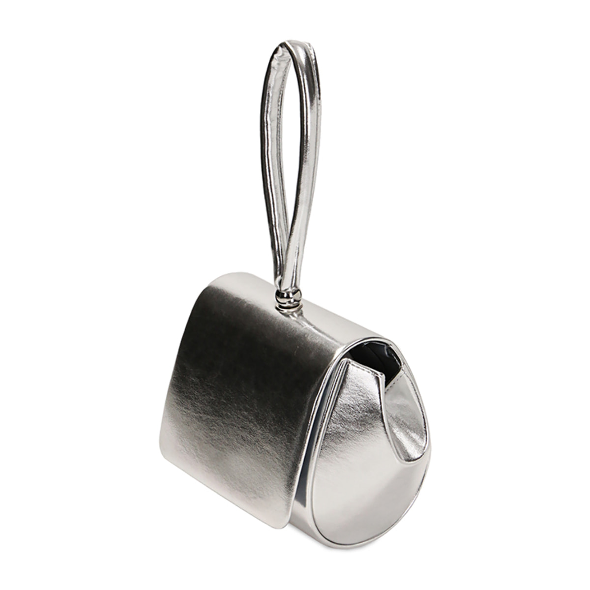 Mini sac argenté laminé