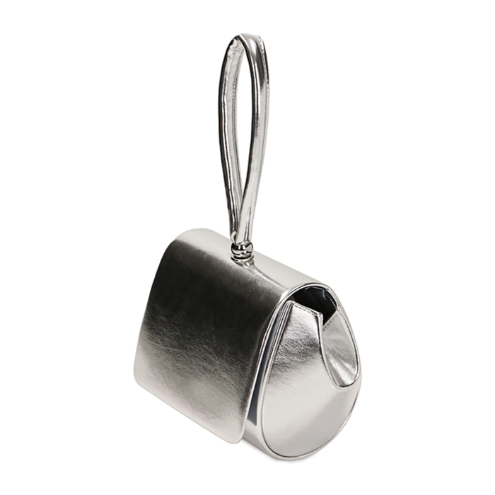 Mini sac argenté laminé